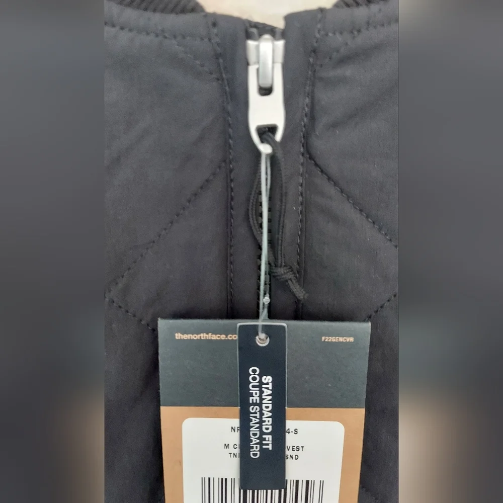 The North Face Navy & White Fleece Lined Quilted Vest Men Size Small NWT Preppy